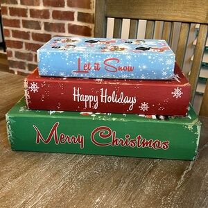 Christmas Faux Book Nesting Boxes